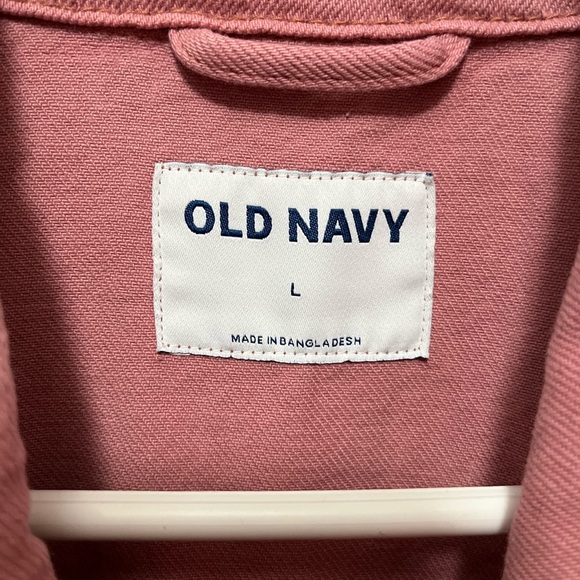 NWT Old Navy Women's Oversized Workwear Button Shacket Dusty Rose - Picture 3 of 5